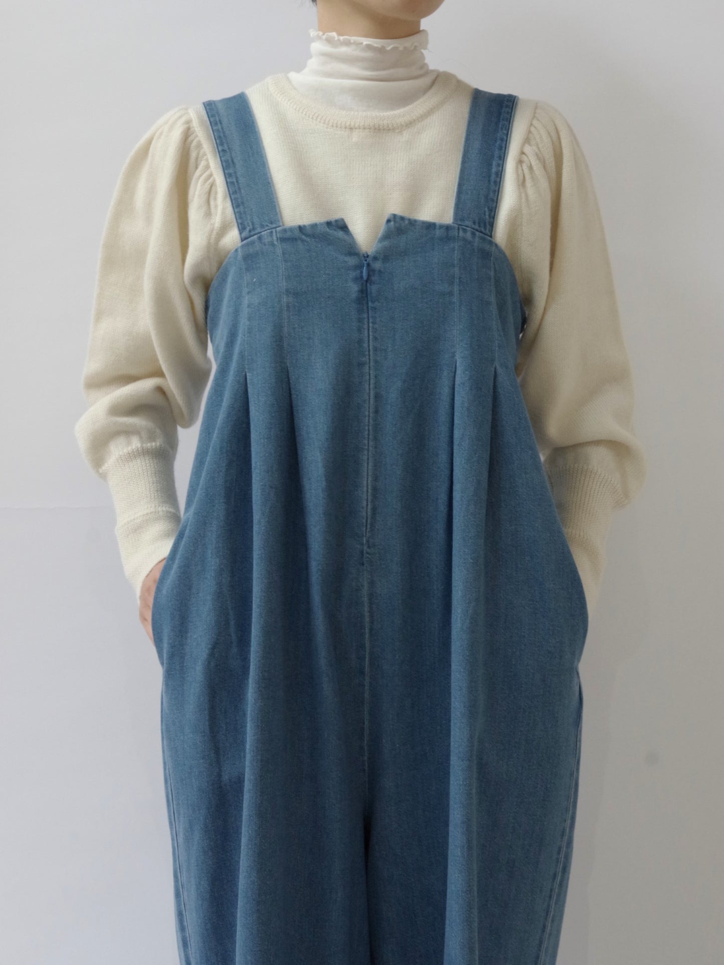 DENIM WIDE OVERALL  | sisisi