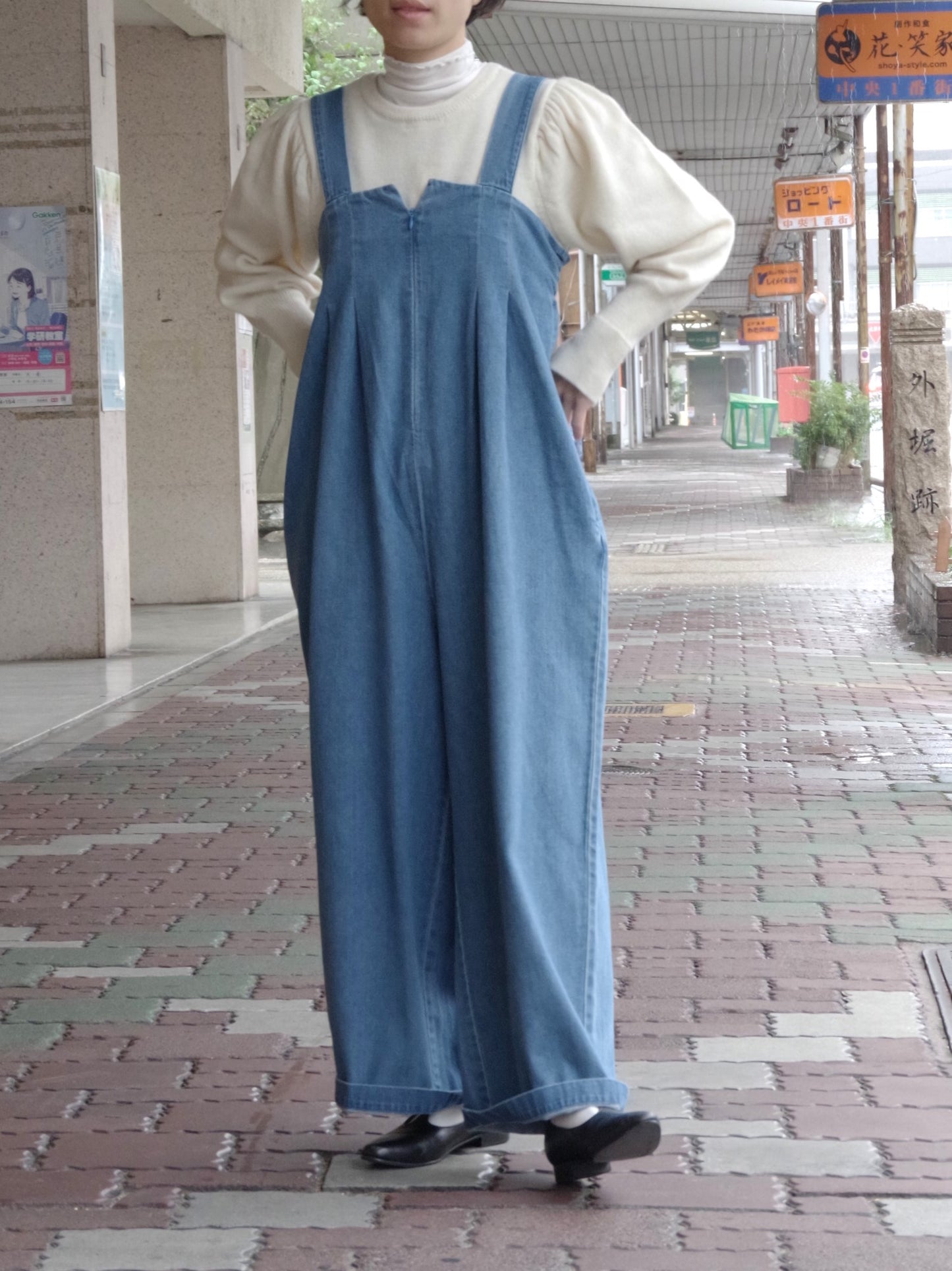 DENIM WIDE OVERALL  | sisisi