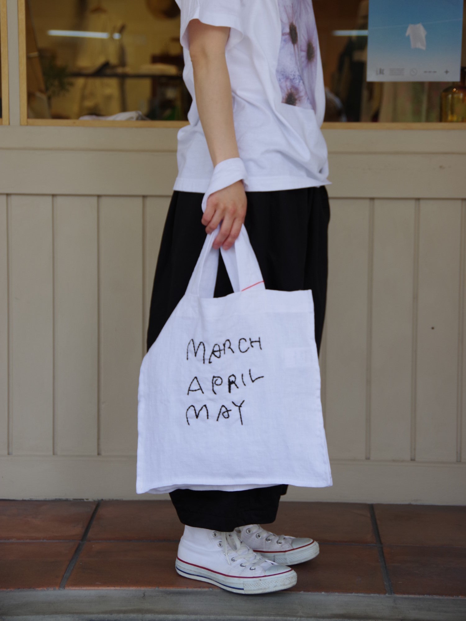 march april may MAM linen tote M - トートバッグ